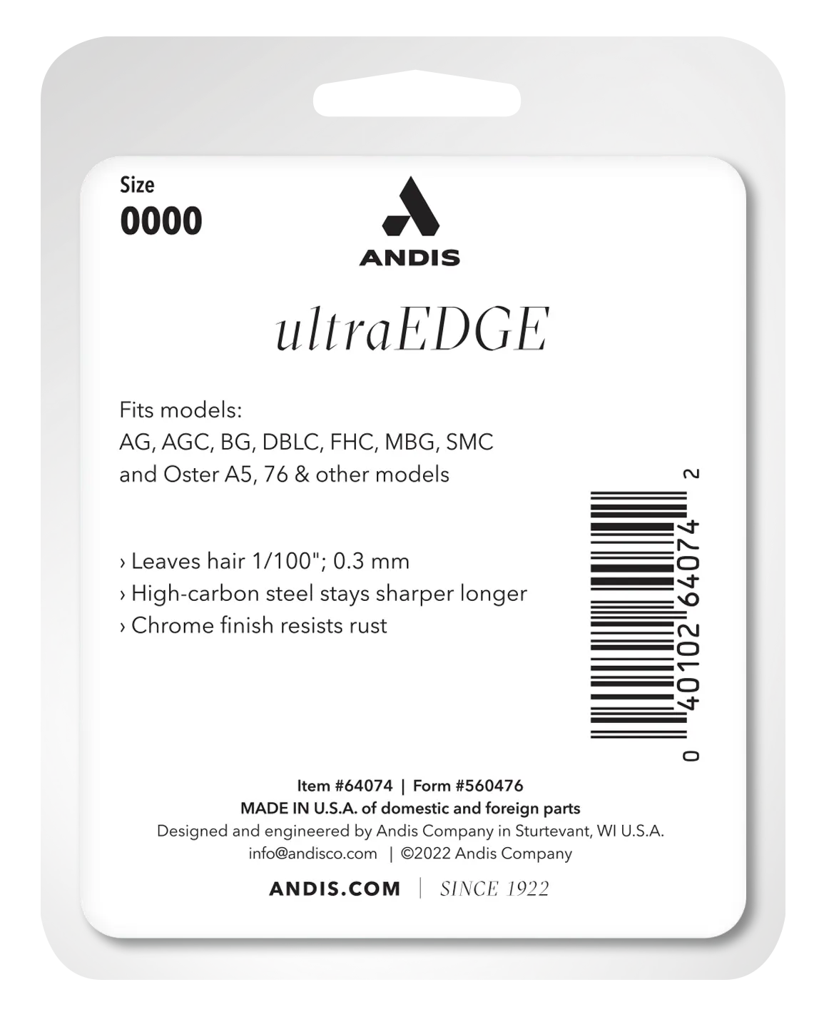 Andis UltraEdge® Detachable Blade, Size 0000
