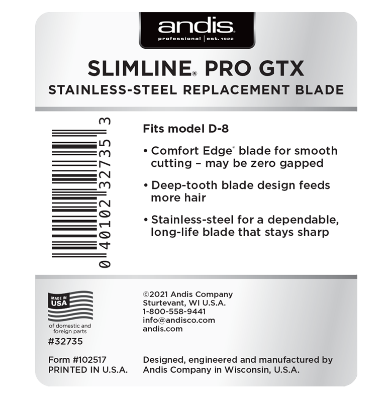 Andis Slimline® Pro GTX™ Replacement blade