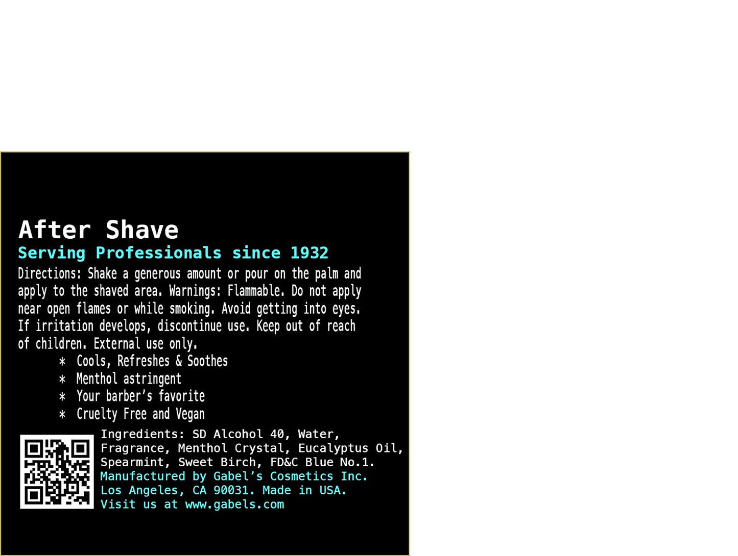 Gabel's After Shave 10 oz. Sta-Cool Blue