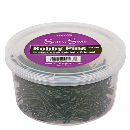 Soft’n Style 2" Black Bobby Pins Tub of 300