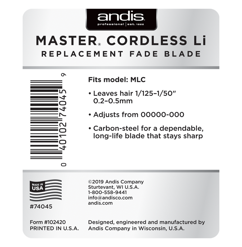 Andis Master® Cordless Li Replacement Fade Blade